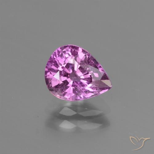 Zaffiro viola da 1,42 ct, taglio a pera da 7,6 x 6,1 mm proveniente dalla Tanzania, Photo A