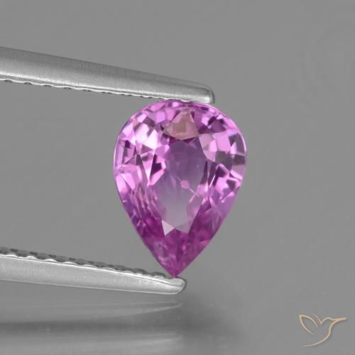 1.19 ct Purple Sapphire Stone, Natural Sapphire in Pear Facet Shape for Sale