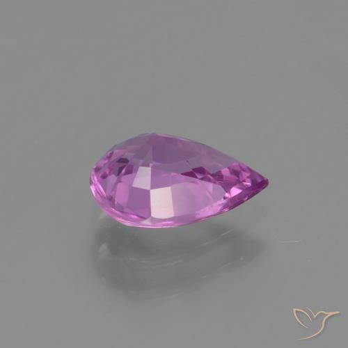 Sapphire Gemstone in 8 x 6 mm (calibrated) Size for Sale, Sapphire Stone in Intense Pinkish Purple Color