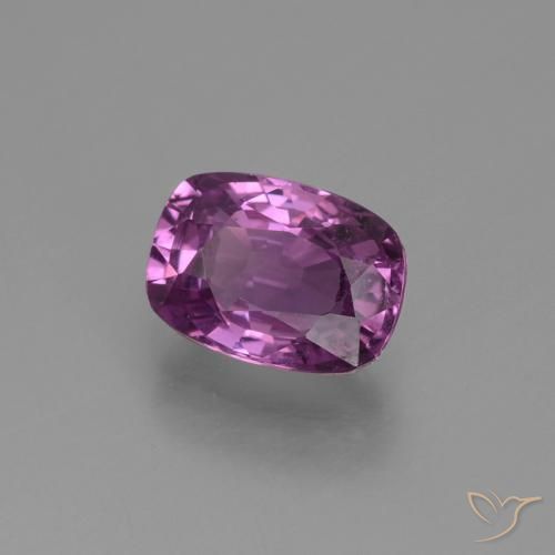 1.38 ct Purple Sapphire Stone, Natural Sapphire in Cushion-Cut Shape for Sale
