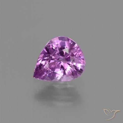 Zaffiro viola da 1,07 ct, taglio a pera da 7,1 x 6 mm proveniente dalla Tanzania, Photo A