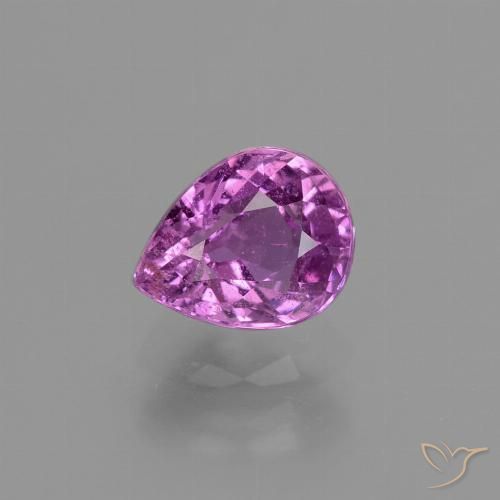 Zaffiro viola da 1,33 ct, taglio a pera da 7,2 x 5,7 mm proveniente dalla Tanzania, Photo A