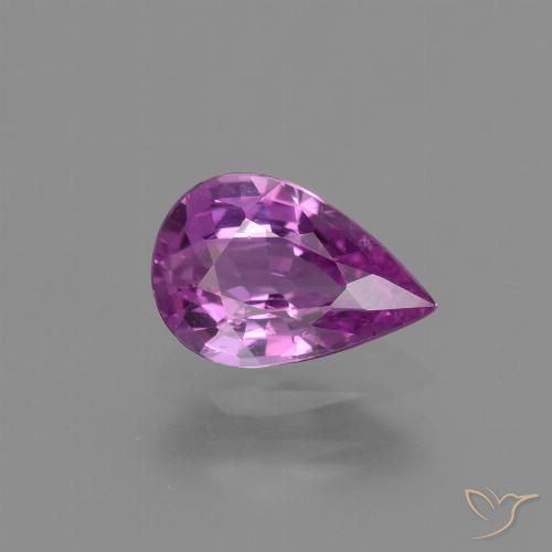 1.23ct Natural Intense Pinkish Purple Sapphire, Pear Shape, VVS-VS