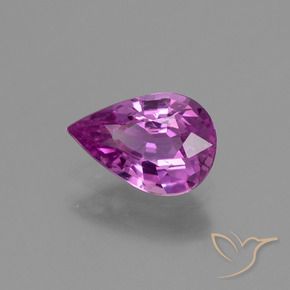 1.23 ct Purple Sapphire Stone, Natural Sapphire in Pear Facet Shape for Sale