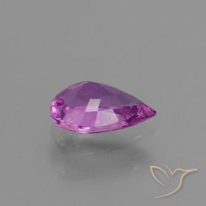 Sapphire Gemstone in 8.4 x 5.6 mm Size for Sale, Sapphire Stone in Intense Pinkish Purple Color
