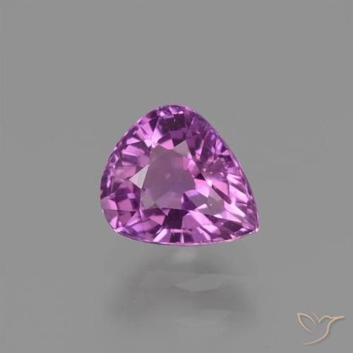Saphir violet en vrac de 1,17 ct, taille poire de 6,6 x 5,8 mm de Tanzanie, Photo A