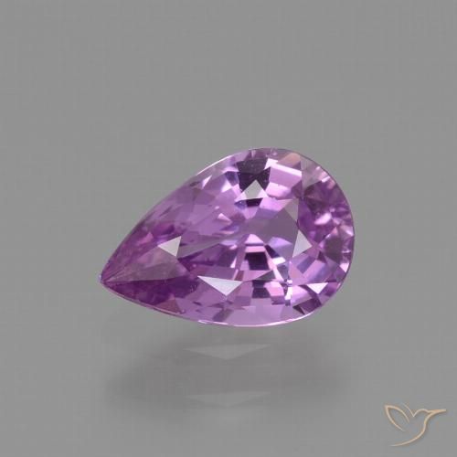 Saphir violet en vrac de 1,13 ct, taille poire de 7,9 x 5,3 mm de Tanzanie, Photo A