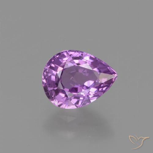 Saphir violet en vrac de 1,34 ct, taille poire de 7,3 x 5,7 mm de Tanzanie, Photo A