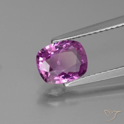 1.45 ct Purple Sapphire Stone, Natural Sapphire in Cushion-Cut Shape for Sale