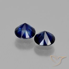 Sapphire Gemstones in 5 mm (calibrated) Size for Sale, Sapphire Stones in Navy Blue Color
