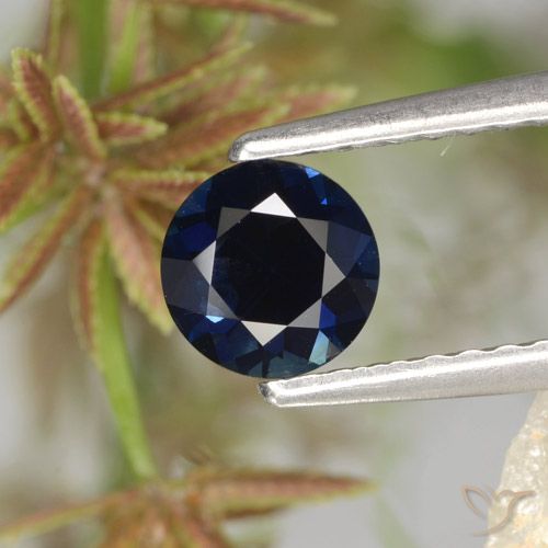 0.62ct Natural Navy Blue Sapphire, Round, VS