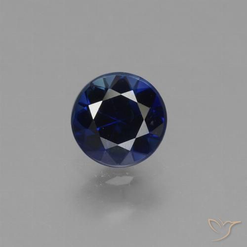 0.69 ct Loose Blue Sapphire, 5.4 mm Diamond Cut From Madagascar, Photo A