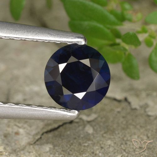 0.56ct Natural Dark Blue Sapphire, Round, VS