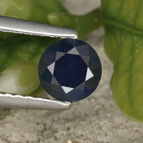 0.61ct Natural Deep Blue Sapphire, Round, VS