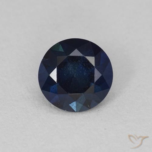 0.62ct Natural Dark Blue Sapphire, Round, VS