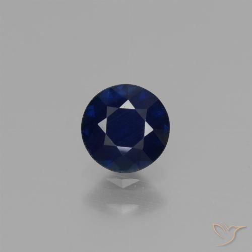 4,9mm Zaffiro blu Taglio brillante dal Madagascar, peso di 0,56 ct, pietra preziosa naturale Riscaldato in purezza VVS, Zaffiro 1pz - il colore è Blu scuro, durezza Mohs di 9 adatto per gioielli da indossare ogni giorno, Pietra della saggezza, Photo A