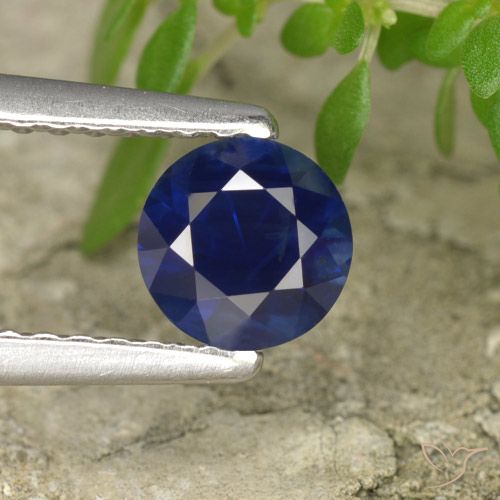 0.60ct Natural Navy Blue Sapphire, Round, VS