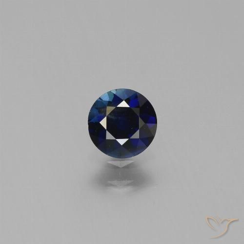 0.52ct Natural Deep Blue Sapphire, Round, VS