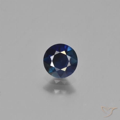 0.65ct Natural Dark Blue Sapphire, Round, VS, Photo A