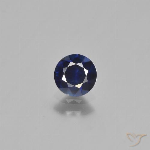 0.66ct Natural Dark Blue Sapphire, Round, VS