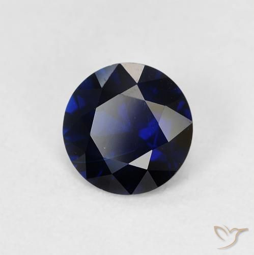 0.75 ct Blue Sapphire Stone, Natural Sapphire in Diamond-Cut Shape for Sale