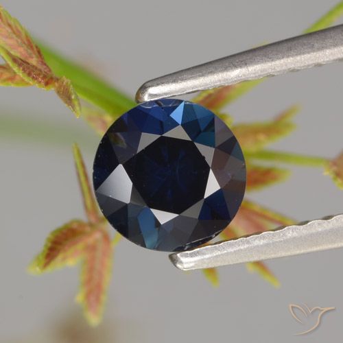 0.66ct Natural Navy Blue Sapphire, Round, VVS