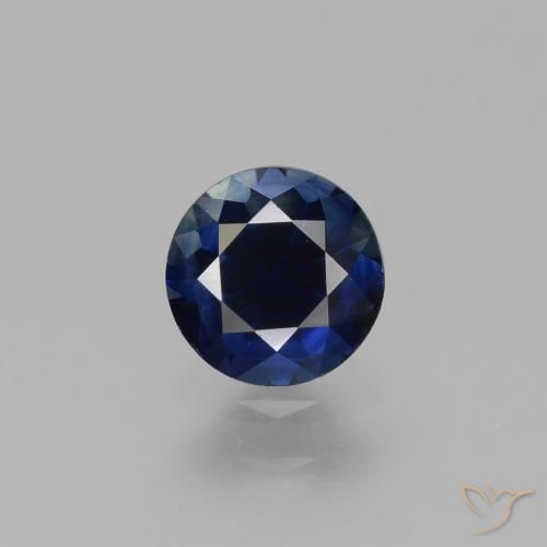 0.78ct Natural Dark Blue Sapphire, Round, VVS