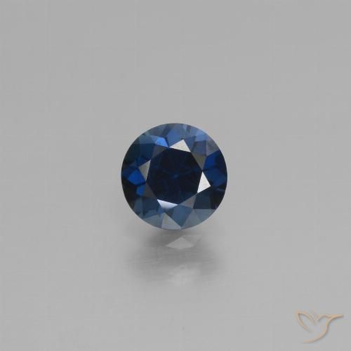 0.79ct Natural Twilight Blue Sapphire, Round, VS