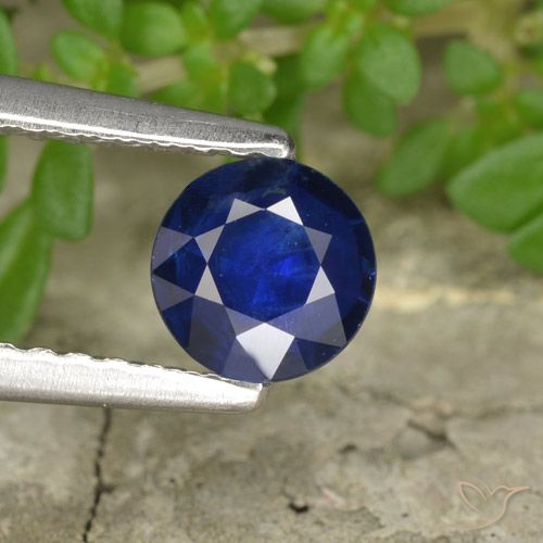 0.55 ct Blue Sapphire Gemstone, Sapphire Gem in Diamond-Cut Shape for Sale.