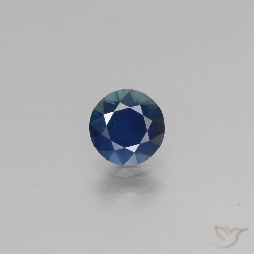 0.70ct Natural Midnight Blue Sapphire, Round, VS