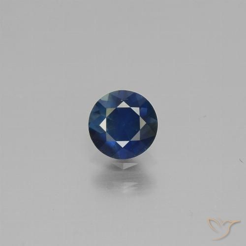 0.62ct Natural Dark Blue Sapphire, Round, VS