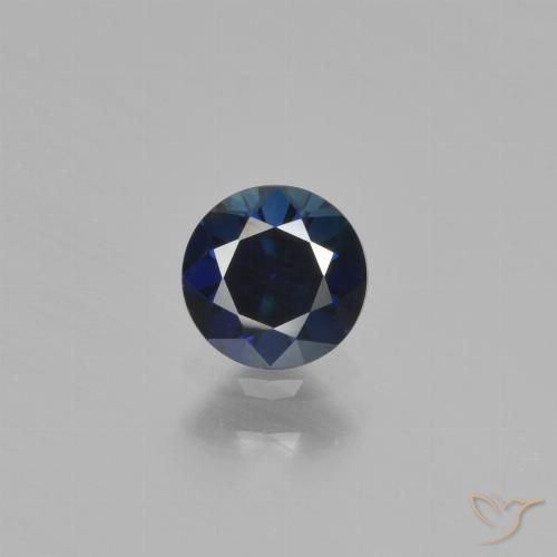 0.55ct Natural Twilight Blue Sapphire, Round, VVS-VS