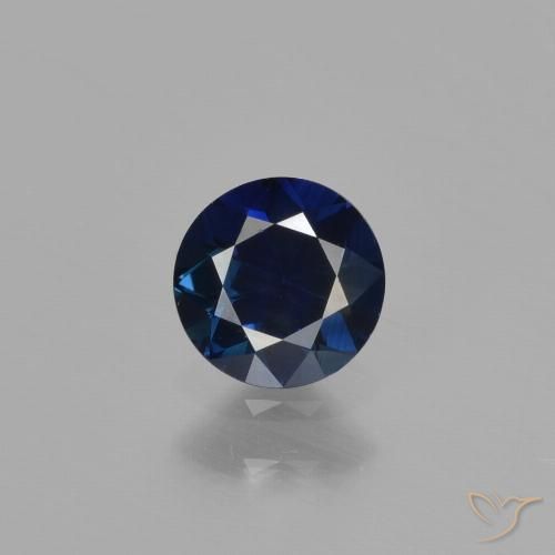 0.55ct Natural Navy Blue Sapphire, Round, VVS-VS