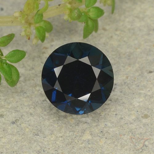 0.63ct Natural Blackish Blue Sapphire, Round, VVS-VS