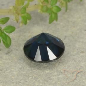 Sapphire Gemstone in 5 mm (calibrated) Size for Sale, Sapphire Stone in Blackish Blue Color