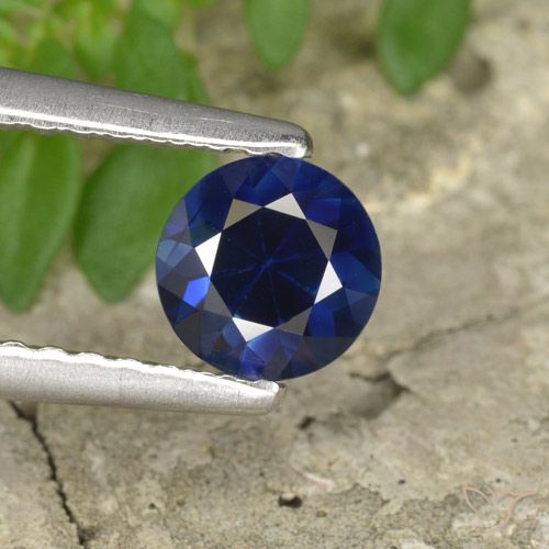 0.58ct Natural Twilight Blue Sapphire, Round, VVS-VS