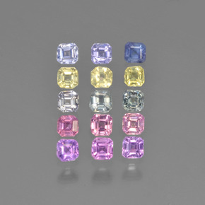 Mehrfarbig Saphir Edelstein - 0.1ct Octagon Stufenschliff (ID: 450173)