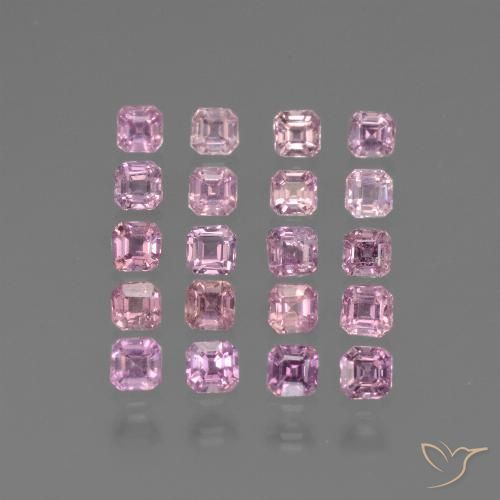 Светло-пурпурный Сапфир Камень - 0.1ct Восьмиугольная ступенчатая огранка (ID: 450341)