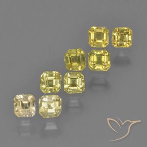 1.18 ctw Yellow Sapphire Stones, Natural Sapphire in Octagon Step Cut Shape for Sale