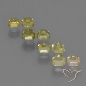 Sapphire Gemstones in 2.7 x 2.7 mm Size for Sale, Sapphire Stones in Light Yellow Color