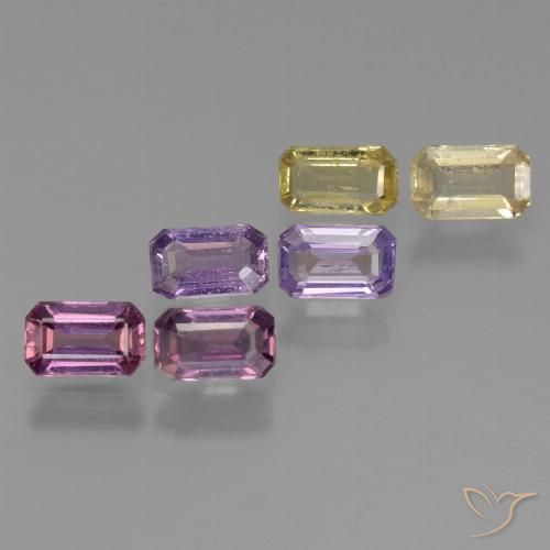 2.24 ctw Multicolor Sapphire Gemstones, Sapphire Gems in Octagon Step Cut Shape for Sale.