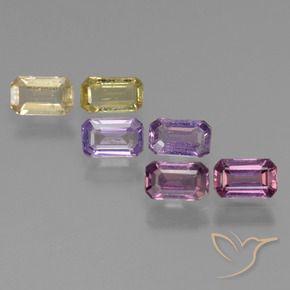 2.24 ctw Multicolor Sapphire Stones, Natural Sapphire in Octagon Step Cut Shape for Sale