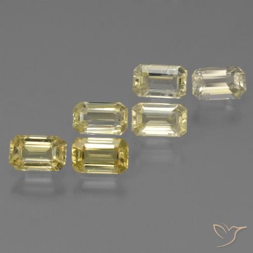 2.35 ctw Yellow Sapphire Gemstones, Sapphire Gems in Octagon Step Cut Shape for Sale.