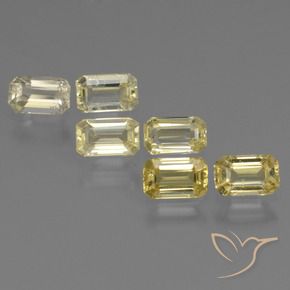 2.35 ctw Yellow Sapphire Stones, Natural Sapphire in Octagon Step Cut Shape for Sale