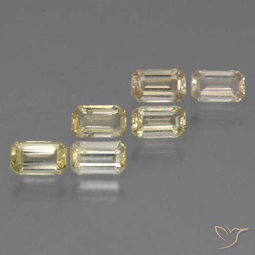 2.18 ctw Yellow Sapphire Gemstones, Sapphire Gems in Octagon Step Cut Shape for Sale.