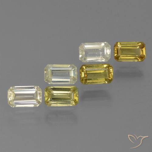 2.39 ctw Yellow Sapphire Gemstones, Sapphire Gems in Octagon Step Cut Shape for Sale.