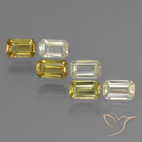 2.39 ctw Yellow Sapphire Stones, Natural Sapphire in Octagon Step Cut Shape for Sale