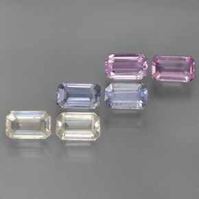 Mehrfarbig Saphir Edelstein - 0.4ct Octagon Stufenschliff (ID: 450516)