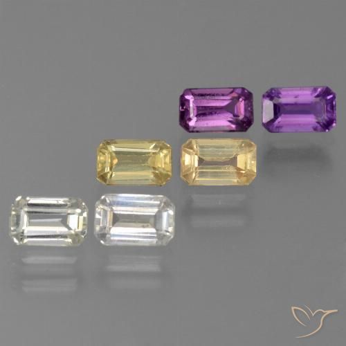 Mehrfarbig Saphir Edelstein - 0.5ct Octagon Stufenschliff (ID: 450518)