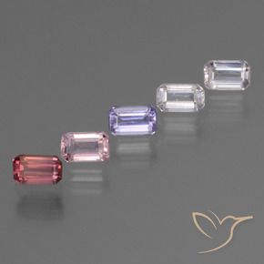 2.42 ctw Multicolor Sapphire Stones, Natural Sapphire in Octagon Step Cut Shape for Sale